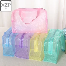 XZP 5 Colors Make Up Organizer Bag Toiletry Bathing Storage Bag women waterproof Transparent Floral PVC Travel cosmetic bag