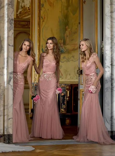 vintage rose gold bridesmaid dresses