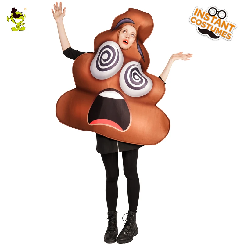Hot Sale Ladies Dizzy Poop Emoji Costume Cute Brown Poop Jumpsuit For Halloween Carnival Party