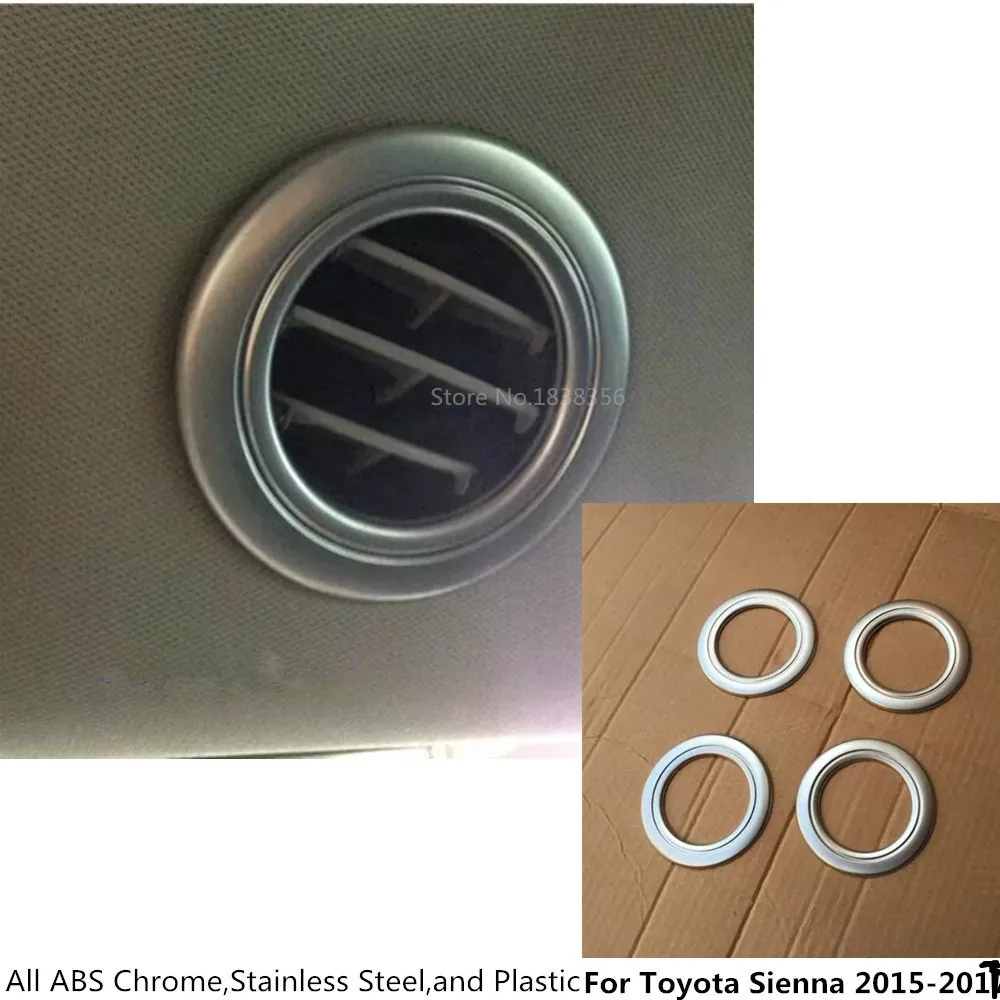 Car Styling Garnish Cover Detector Trim ABS Chrome Back Air Conditioning Outlet Vent Panel 4pcs For Toyota Sienna 2015 2016 2017 |