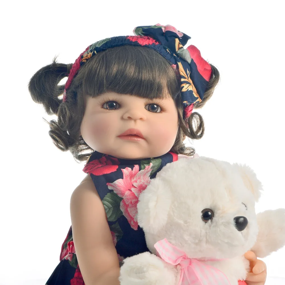 KEIUMI прекрасный Reborn Menina Boneca 55 см всего тела силиконовые 22 &quotReborn Baby Doll с завитками