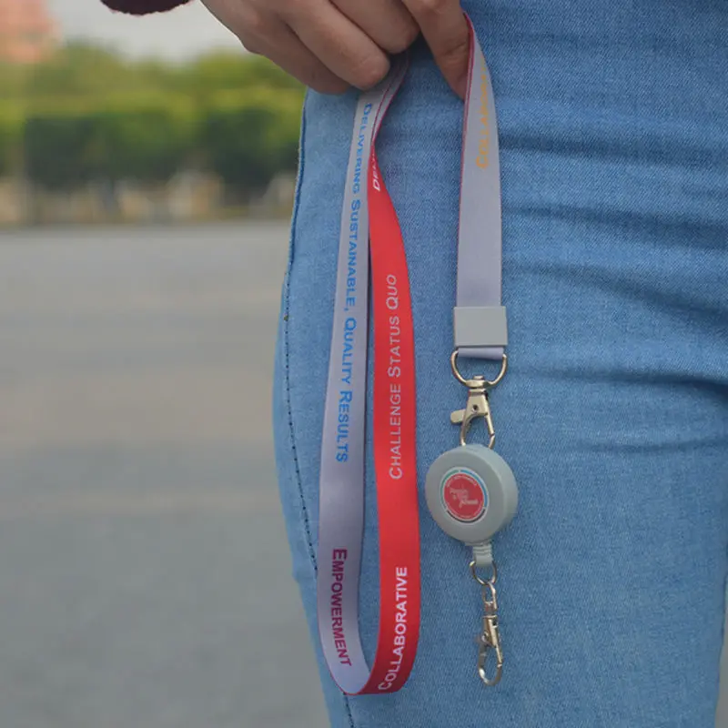 Badge Holder Key Chain Reel with Lanyard Retractable Reel Neck Strap