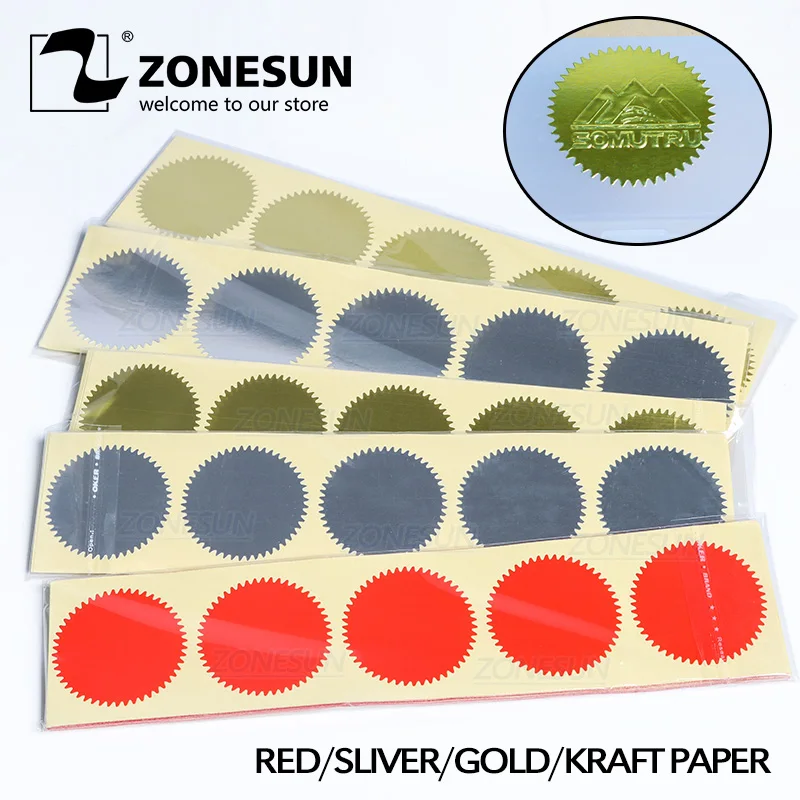 

ZONESUN 100Pcs 45mm Embosser Sticker for Embossing Stamp Customize Embosser seal Diy Embossing Seal for Certification