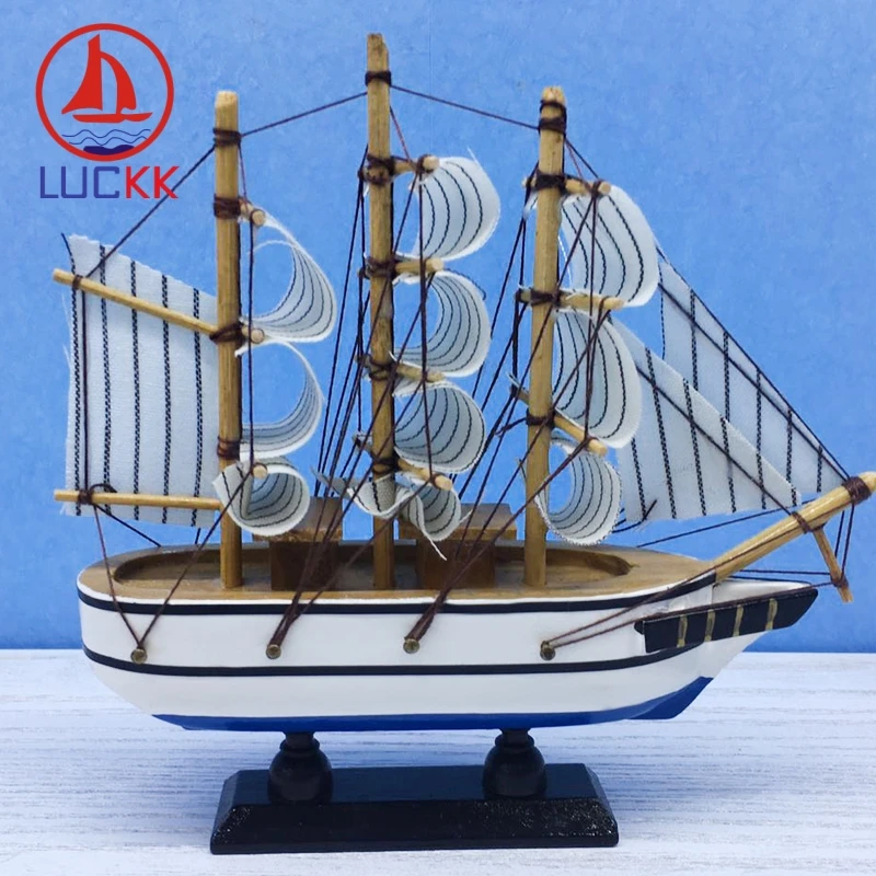 LUCKK 16 см деревянный корабль ручной работы Скандинавское украшение для интерьера