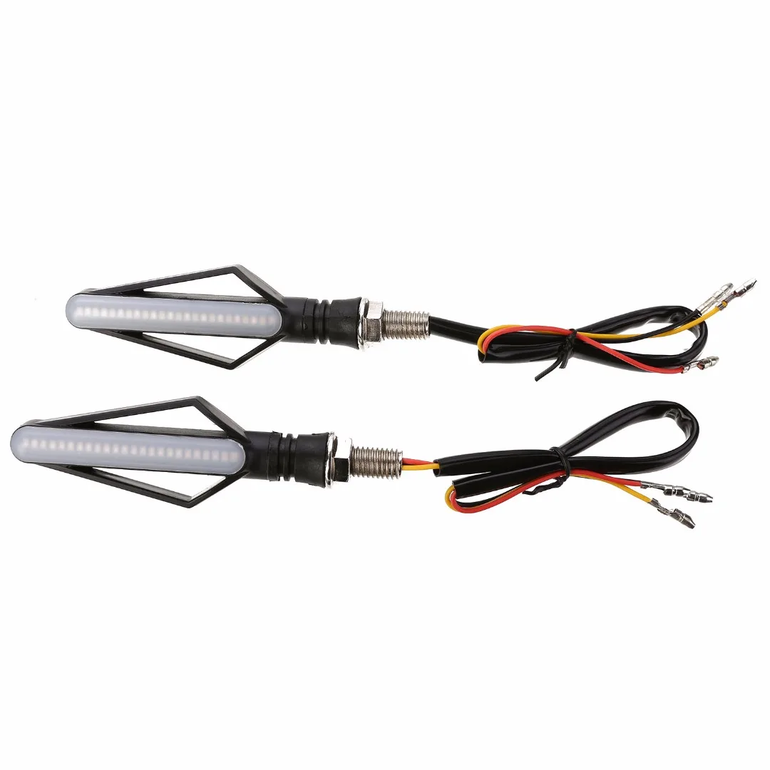 

2PCS Motorcycle Flowing Water Turn Signals Light Flasher DRL Day Running Dual-use Indicator Lamp 12V 22LED Mayitr