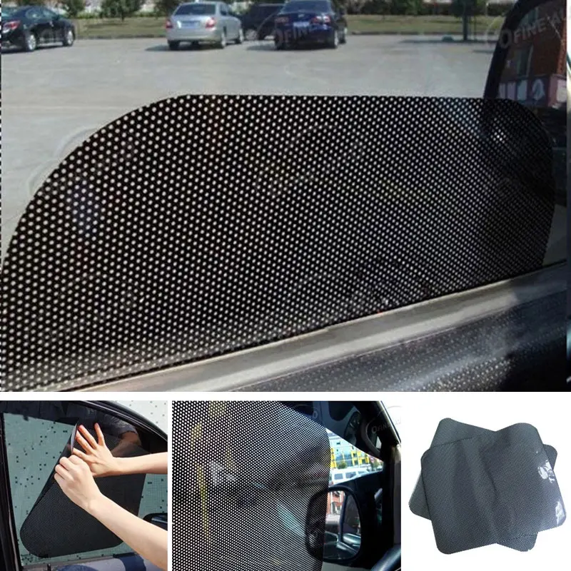

2Pcs Car Window Side Sun Shade Block Static Cling Visor Shield Screen Black Window Foils & Solar Protection 2017 Newest