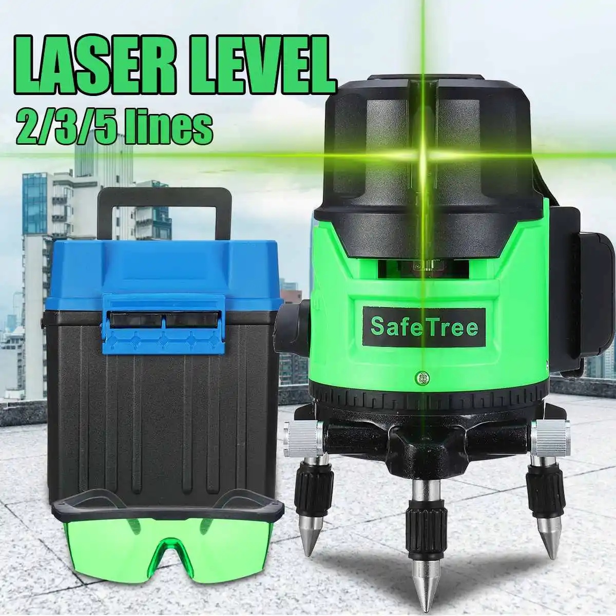 

2/3/5 Line Green Laser Level Self-Leveling 360 Horizontal Vertical Measure Tool W/Tripod Outdoor Automatic Self Leveling Laser