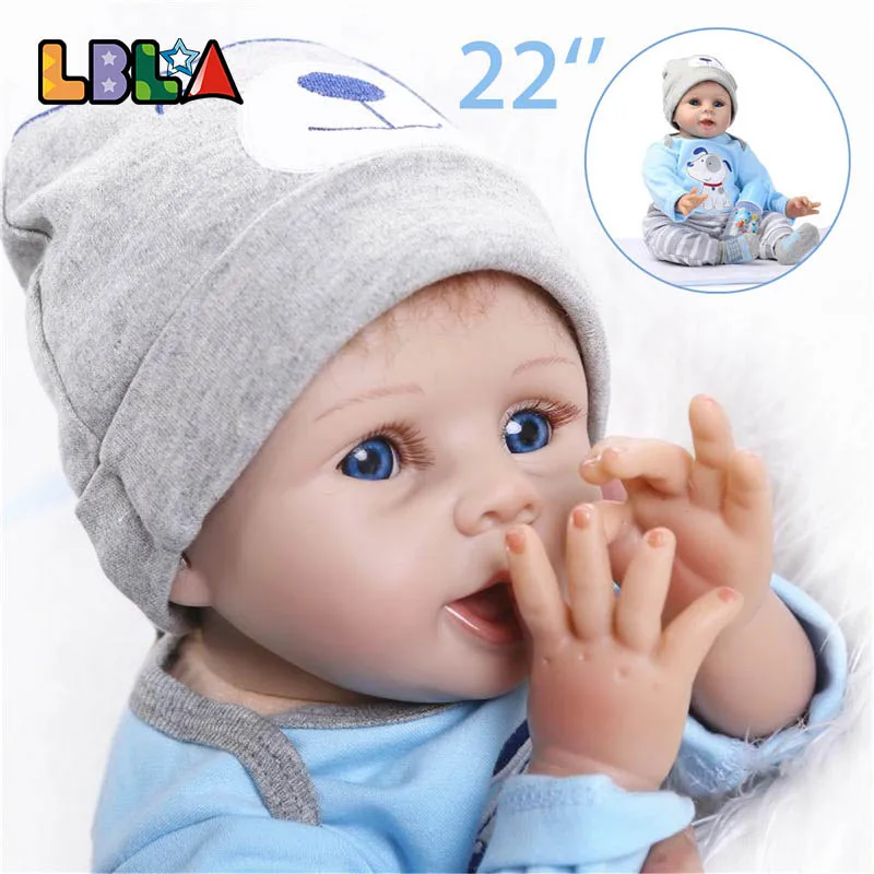 

22'' Soft Silicone Vinyl Newborn Dolls Toys Handmade Lifelike Babies Dolls Realistic Reborn Boy Toys with Clothes Suits