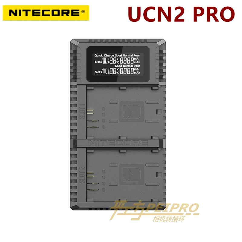 Nitecore UCN2 Pro Двойной слот USB QC LP-E6 LP-E6E зарядное устройство для Canon DSLR EOS 60D 5D3 7D 70D 5D Mark II SLR камера батарея