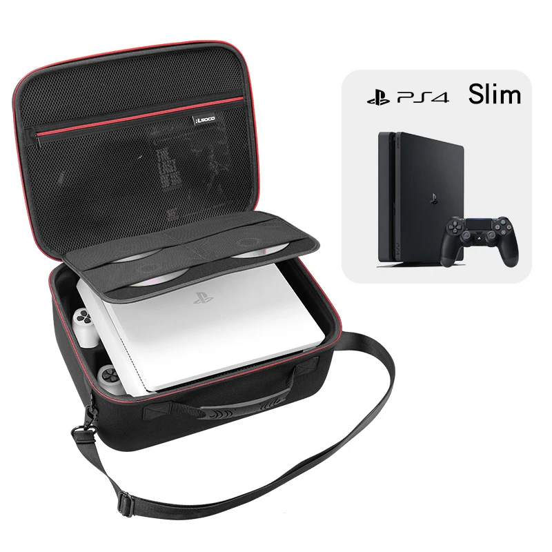 

For PS4 Slim Game Sytem Bag Original size For Sony PlayStation 4 Slim Console Protect Shoulder Carry Bag Handbag EVA Hard Case