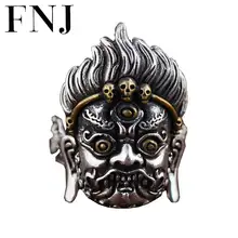 FNJ 925 Silver Skeleton Ring Skull New Fashion S925 Sterling Thai Silver Rings for Men Jewelry Adjustable Size