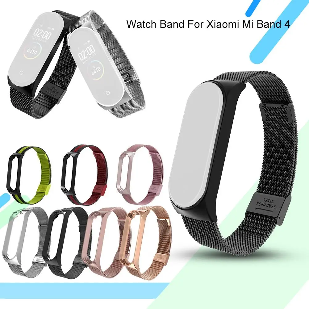 Mi lanese магнитный ремешок для xiaomi mi band 4 браслет из нержавеющей стали Браслет замена