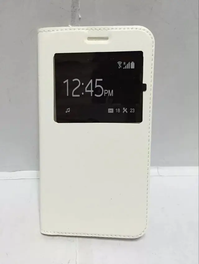 Чехол книжка из искусственной кожи с окошком для Samsung Galaxy A5 A7 J3 J5 J7 2016 2017 A6 A8 2018 S9 S10