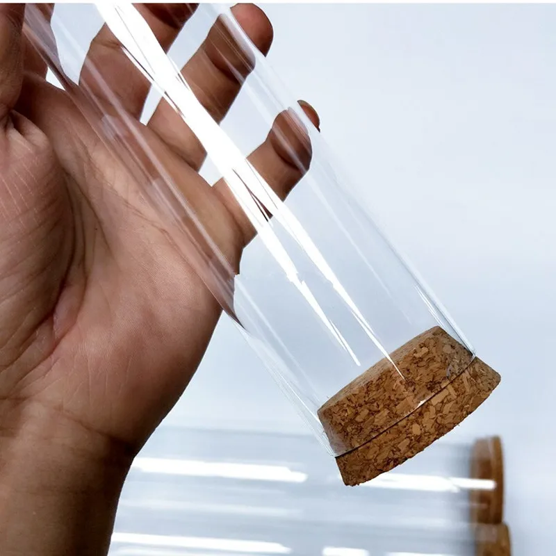 

Diameter=12cm Height=30cm Cork Style Glass Dome Dry Flower Storage Bottle DIY Glass Tube Vase