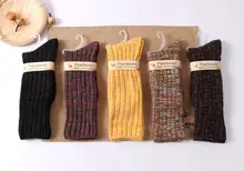 high quality colorful cotton yarn warm autumn winter thickened knitted thermal ladies women brand long harajuku loose boot socks