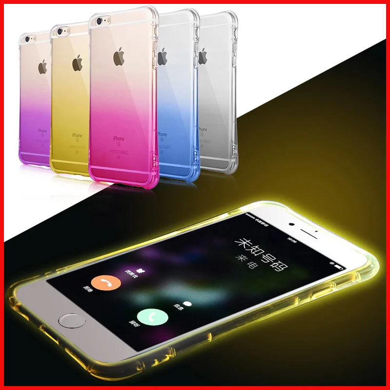 LED Light Flash Silicone Coque Case For iPhone 6 S 6S 4.7