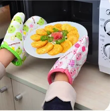 1 ШТ. Кухня Микроволновая Печь Рукавицы Хлопок Жаропрочных Печь Прихватка Анти-Тепло Хозяйственные Перчатки Для Выпечки Приготовления К Z543
