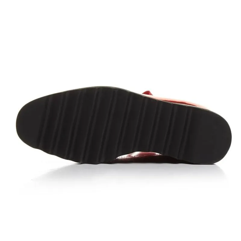 Mirror Patent Leather Womes Pumps Square Toe Lady Platform High Heels Brogues Shoes College Casual Wedegs Oxford Shoes For Woman (13)