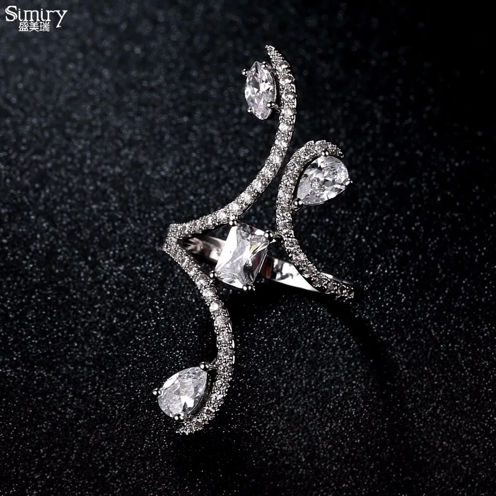 

SIMIRY New Brand Original Design Jewelry Rings Fashion Entry Luxury Silver Color CZ Rings for Women Wedding Jewelry