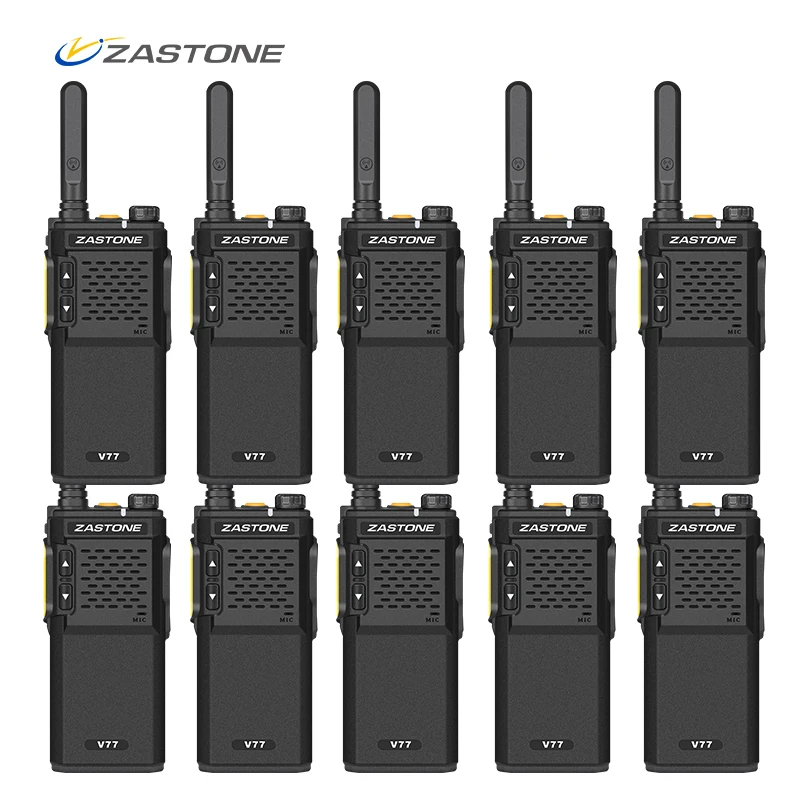(10 шт.) Zastone V77 мини иди и болтай Walkie Talkie UHF 400 470 МГц двухстороннее Любительское