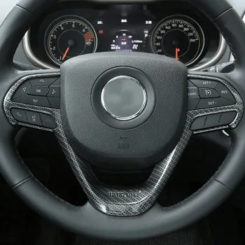 

ABS Chrome Accessories FOR Jeep Cherokee KL 2014 2015 2016 2017 2018 Car Steering wheel Button frame Panel Cover Trim