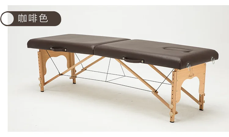 Складная Красота салон стол с регулировкой по высоте, для spa массажа тела кровать терапии кровать с сумкой буковая древесина+ импортная полиуретановая кожа