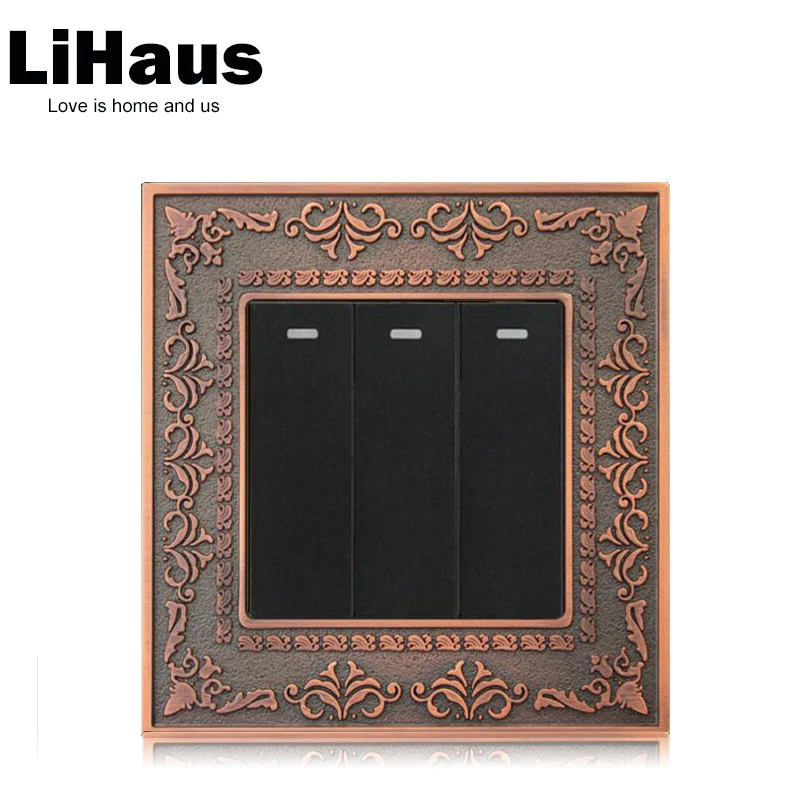 

3 gang 2 way Wholesale Luxury Wall Switch Panel Light Switch and Push Button switch