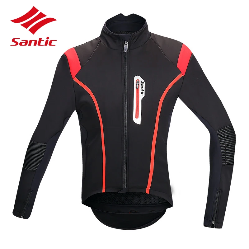 Santic велоспорт куртки зима мужчины тепловая ветрозащитный спорт на открытом воздухе mtb велосипед теплая куртка clothing camisa ciclismo