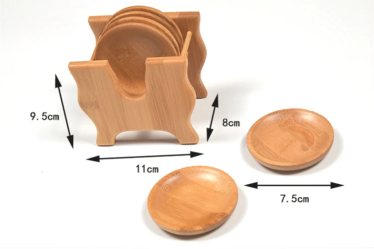 Бамбуковая подставка для чайной церемонии аксессуары утепленная бамбуковая чашка держатель ручного напиток подставки обеденный стол коврик набор подставок