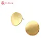 (33743)10PCS 15MM 24K Gold Color Brass Striped Inward Arc Surface Round Stud Earrings Pins High Quality Diy Jewelry Accessories ► Photo 2/3