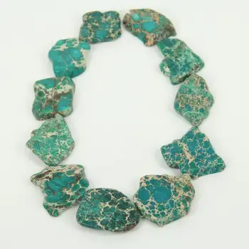 

Green Sea Sediment Stone Drilled Slab Beads Pendants Findings,Natural Raw Emper Stones Slice Craft Necklace Supplies Findings