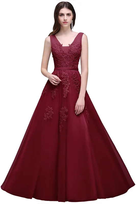 Длинное вечернее платье, дешевое бордовое кружевное орнамент, Длинное Элегантное Вечернее Платье, большие размеры, вечерние платья, Abendkleider - Цвет: burgundy