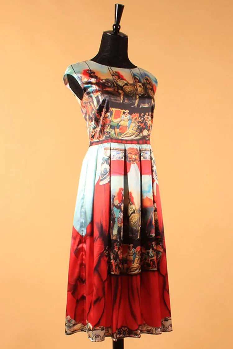 S-XXL сицилийский стиль восстановление древних способов самурая печатных женское платье новая весна/лето Подиум выглядит модно