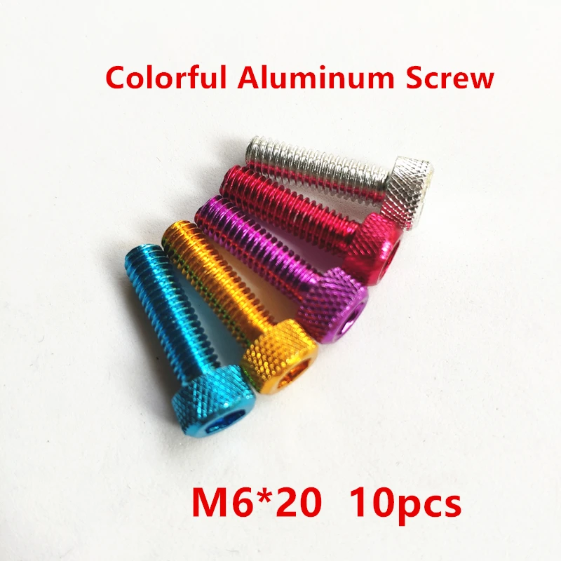 

20pcs M6*20 Knurled head Aluminum cup screw bolt Colorful aluminum hex socket cap head screw for RC DIY Model parts