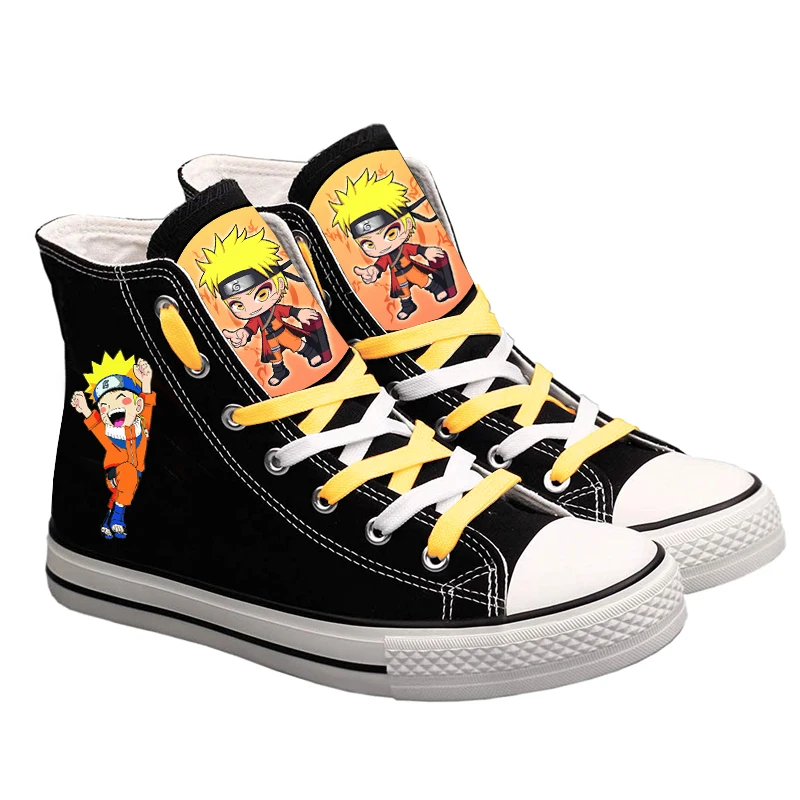 

New NARUTO Anime Sneakers Canvas Shoes For Men Women Cartoon Cosplay Casual Shoes Teenagers Boys and Girls Students Shoes Black