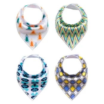 

4pcs/lot ins burp baby bibs saliva towel Arrow animal cartoon cloths triangle cotton bandana accessories