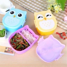 Сова коробка Еда контейнер для хранения для обеспечения безопасности ребенка, посуда для кормления c изображением животных, из младенцев Eatting чаша чашка, вилка для маленьких детей миска для кормления малышей Портативный
