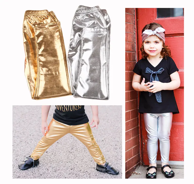 Toddler PU Leather Leggings Winter Pants For Girls Mid Waist Children's Pants Girl Leggings Children Elastic Waist (1)