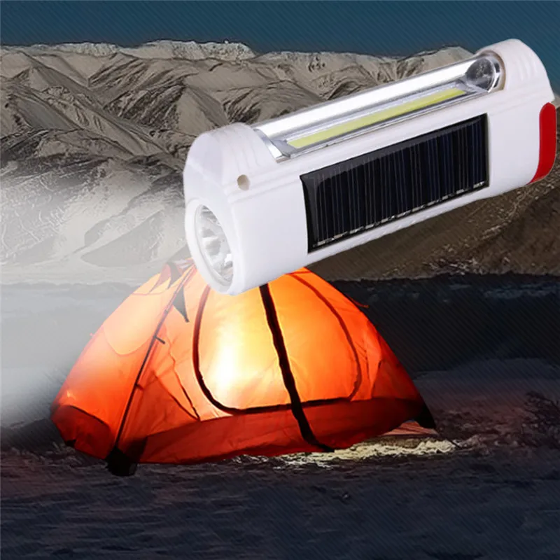 

1PCS Portable Solar USB Charging Flashlight Outdoor Camping Hiking Hunting Led Emergency Light Mini Solar Power Flashlight