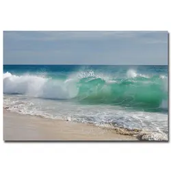 Тропический Морской Пляж Морской Пейзаж Искусство Шелковый Плакат 13x20 24x36 дюймов Морской Волны Картина для Современного для дома и Офиса
