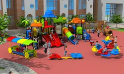 Индивидуальный Европейский стандарт детская игровая площадка из ПВХ для парка/школы/семьи/сада двора YLW-OUT171060
