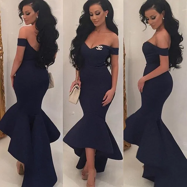 Fish Tail Mermaid Burgundy Navy Blue Low Back Bridesmaid Dress Off Fish Tail Mermaid Burgundy Navy Blue Low Back Bridesmaid Dress Off The Shoulder Trumpet Y Woman Party Dresses Rwb24 In From Weddings