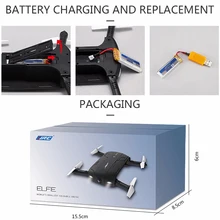 Selfie Drone with Camera JJRC H37 HD 720p Pocket Foldable Wifi FPV Quadcopter Elfie 6-Axis Gyro G-sensor Altitude Hold Headless
