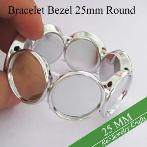 25mm round bracelets silver