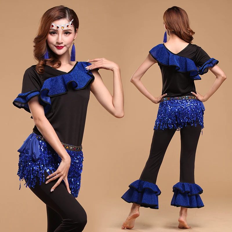 Новое поступление латинский танцевальный костюм Танго болливудские танцы танец живота костюм для тренировок Плюс Размер 4 цвета