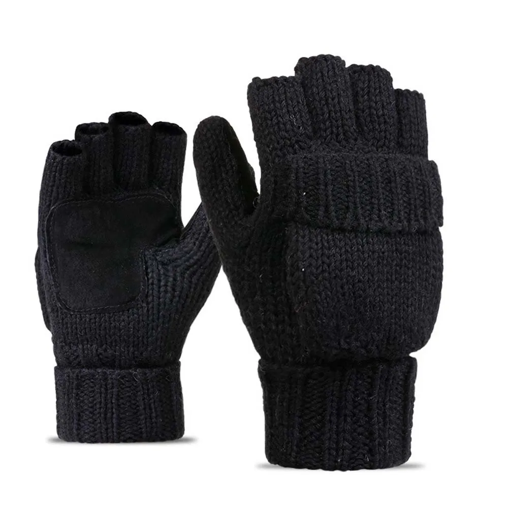 Для мужчин Для женщин теплые Зимние перчатки, Вязание наполовину палец Открытый велосипедные перчатки Мода Зимние теплые перчатки