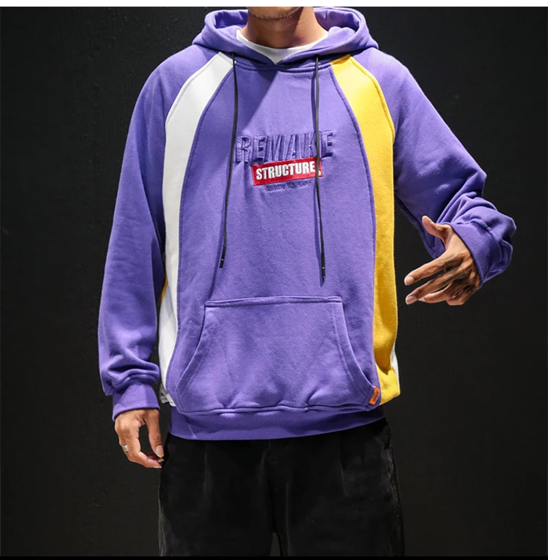 Mens Hoodies Hip Hop Patchwork Modis Harajuku  (3)