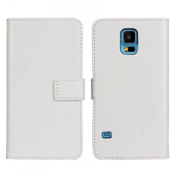 Чехол для Samsung Galaxy S5 флип раскладный кожаный чехол i9600 чехол Fundas Capa S5 SV сотовый телефон чехол для телефона Crazy Horse аксессуар сумки - Цвет: White