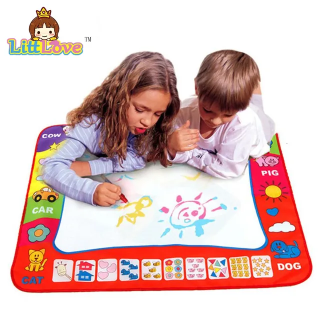 2017 Kids Drawing Toys 29*19cm 4 Colors Water Drawing Mat Magic Water Pen Drawing Board Baby Play Mat Educational Toys 1