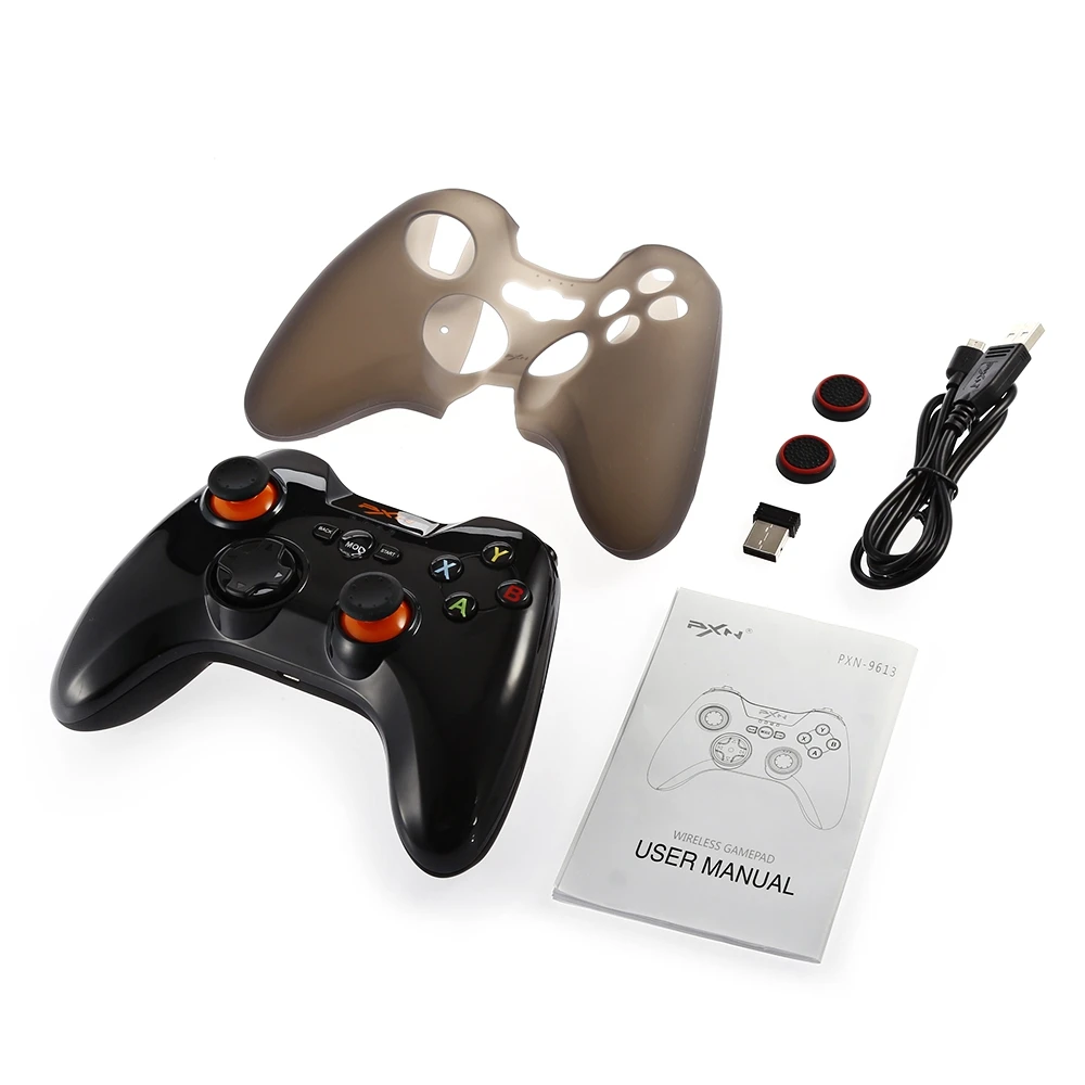 

PXN 9613 2.4GHz Wireless Bluetooth Joystick Gamepad Kit With Gamepad Clip / Handle Silicone Sleeve / Handle Rocker Cap